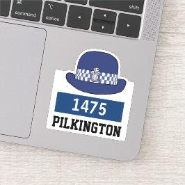 Pegatina de nombres y números de la policía del WP