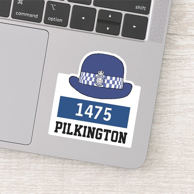 Pegatina de nombres y números de la policía del WP (Detalle)