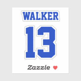 Pegatina de nombres y números personalizados para 