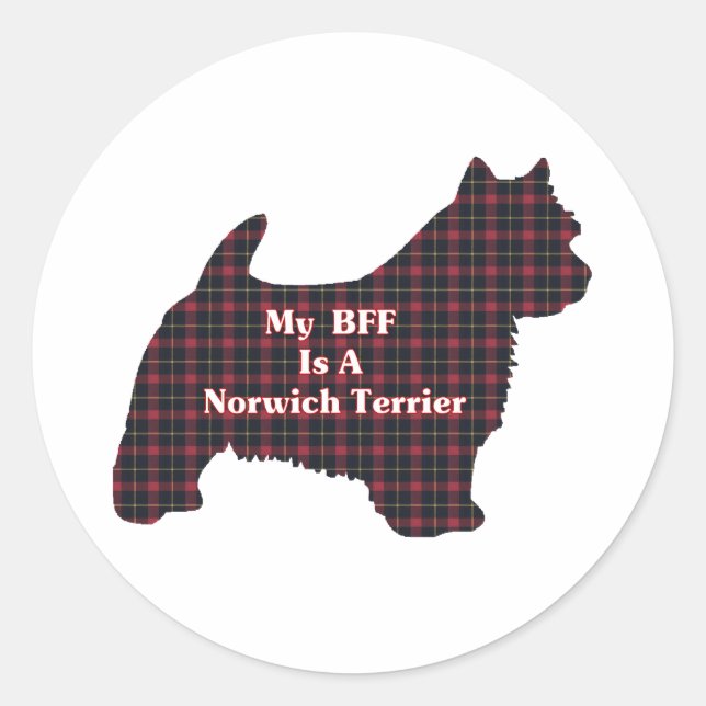 Pegatina de Norwich Terrier BFF (Anverso)