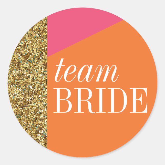Pegatina de novias de equipo, Purpurina de oro, bl (Anverso)
