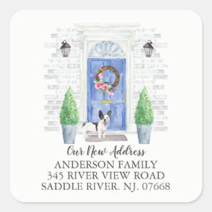 Pegatina de nueva etiqueta de dirección de puerta