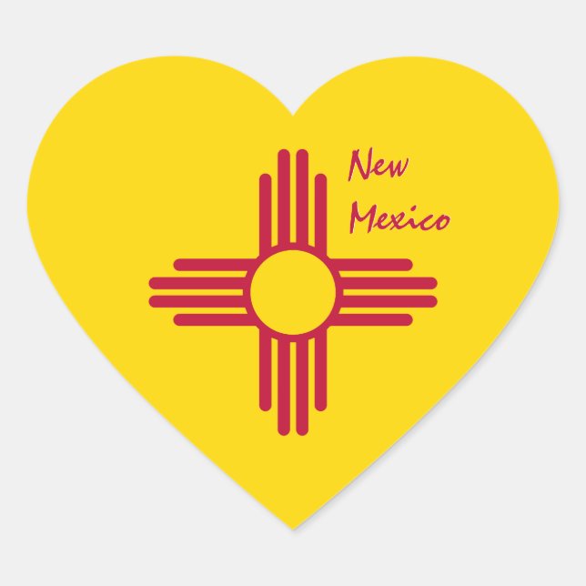 Pegatina de Nuevo México, Corazón, Bandera Mexican (Anverso)