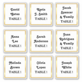 pegatina de número de tabla de nombres de invitado