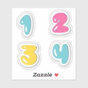 Pegatina de números