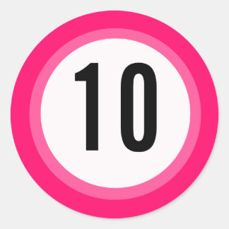 Pegatina de números rosados