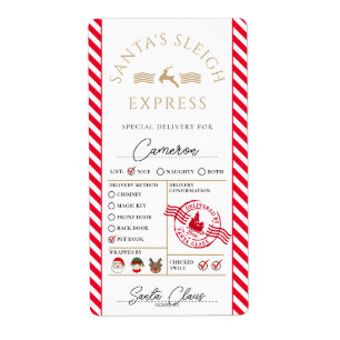 Pegatina de obsequio especial de entrega de Santa 