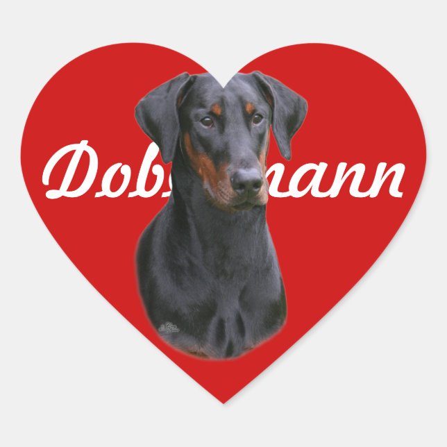 Pegatina de oído natural Dobermann Pinscher (Anverso)