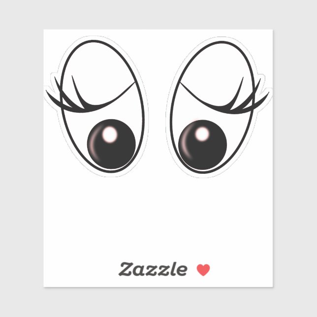 Pegatina De Ojos Sorprendidos Gracioso (Hoja)