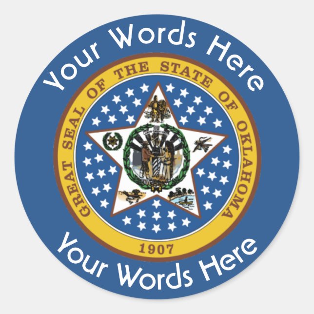 Pegatina de Oklahoma Great Seal Personalizado (Anverso)