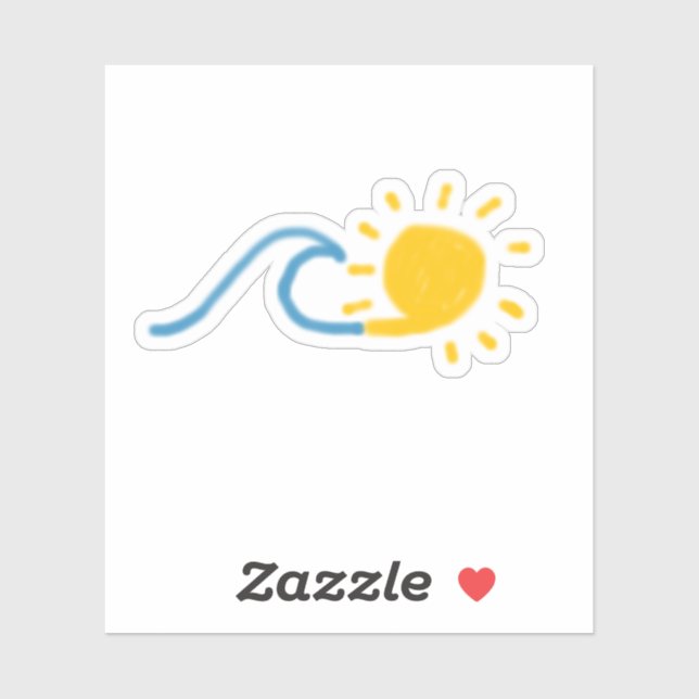 Pegatina de ondas soleadas (Hoja)