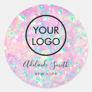 pegatina de opal rosa morado brillante