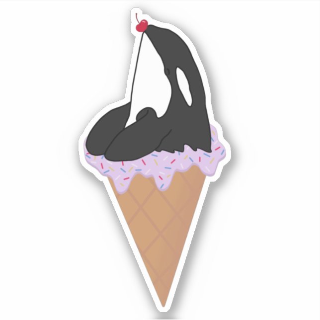 Pegatina de orca de ballena asesina (Anverso)