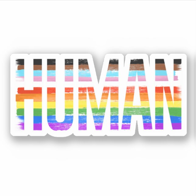 Pegatina de Orgullo de Progreso Humano (Anverso)