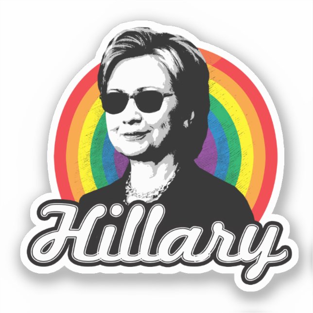 Pegatina de Orgullo Gay de Hillary Clinton (Anverso)