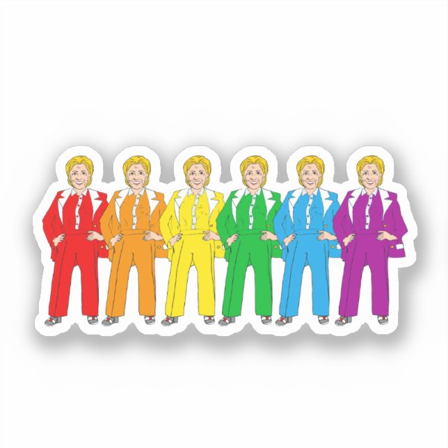 Pegatina de orgullo gay de Hillary Clinton (Anverso)