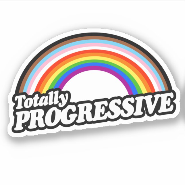 Pegatina de Orgullo Totalmente Progresista (Anverso)