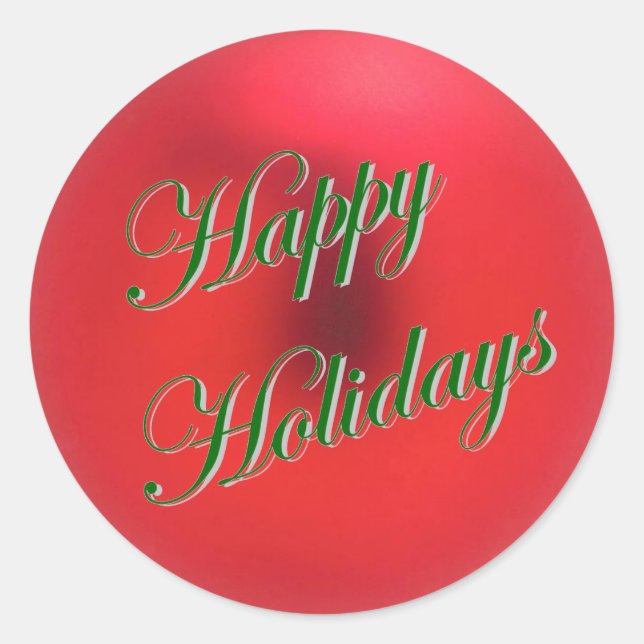 Pegatina de ornamentos de satín rojo (Anverso)