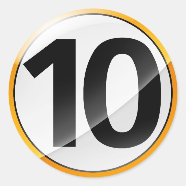 Pegatina de oro número 10 (Anverso)