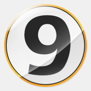 Pegatina de oro Número 9