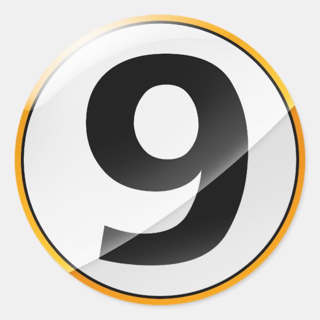 Pegatina de oro Número 9 (Anverso)