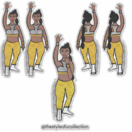 Pegatina de oro plateado de bailarín #1