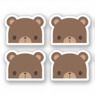 Pegatina de oso marrón lindo