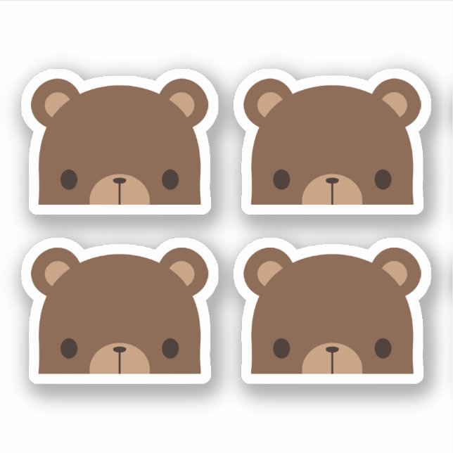Pegatina de oso marrón lindo (Anverso)