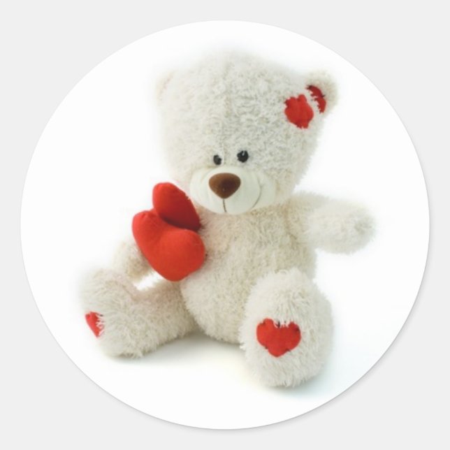 Pegatina de osos de peluche de San Valentín (Anverso)