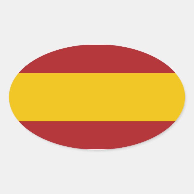 Pegatina de Oval de Bandera de España (Anverso)