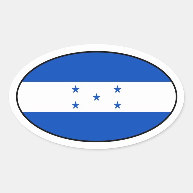 Pegatina de Oval de Bandera de Honduras (Anverso)
