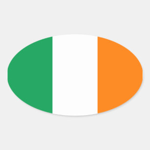 Pegatina de Oval de bandera de Irlanda