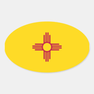 Pegatina de Oval de Bandera de Nuevo México