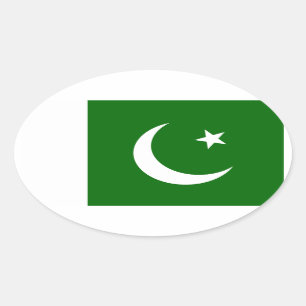 Pegatina de Oval de Bandera de Pakistán