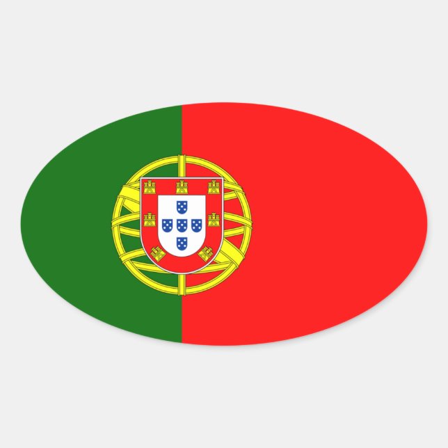 Pegatina de Oval de Bandera de Portugal* (Anverso)