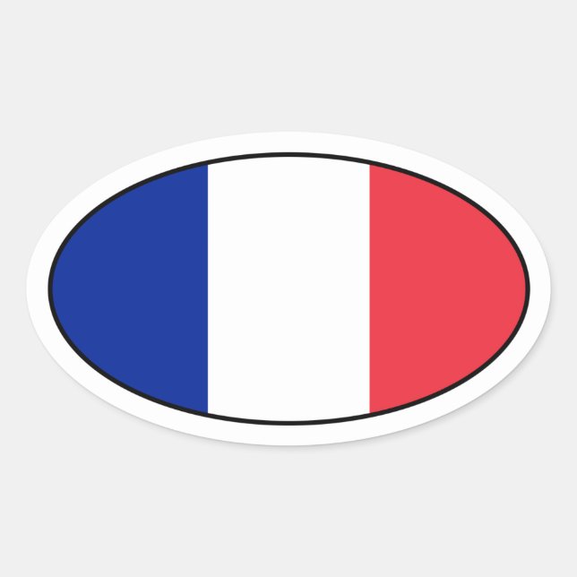 Pegatina de Oval de bandera francesa (Anverso)