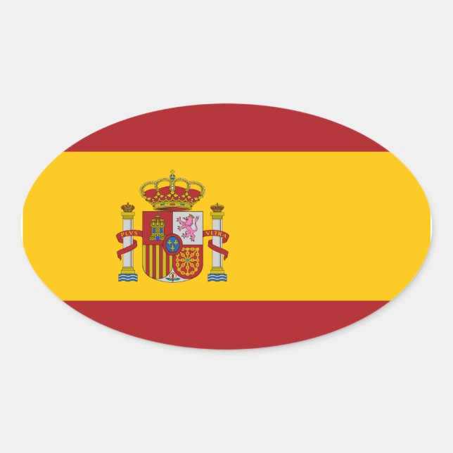 Pegatina de Oval de Bandera Nacional de España (Anverso)