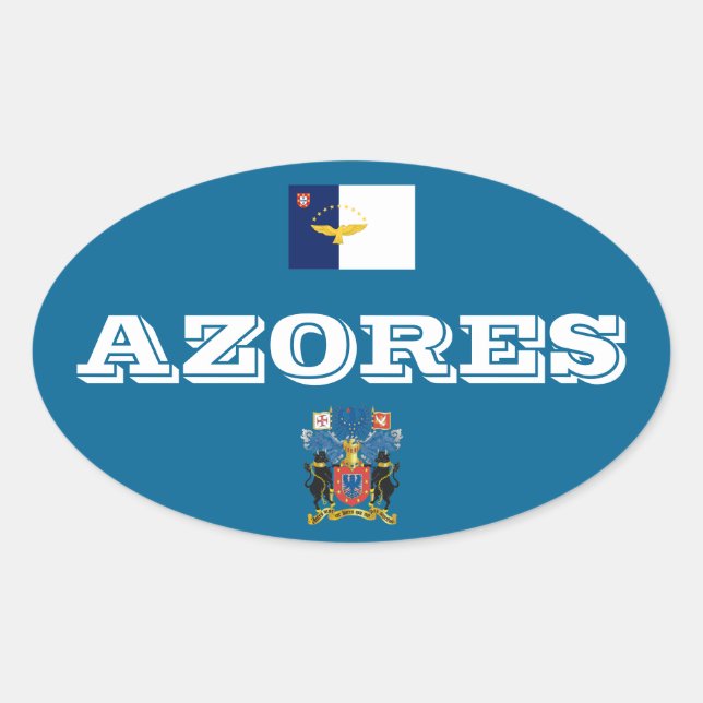 Pegatina de Oval de estilo europeo Azores (Portuga (Anverso)