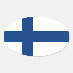 Pegatina de Oval de la bandera de Finlandia