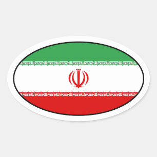 Pegatina de Oval de la bandera de Irán
