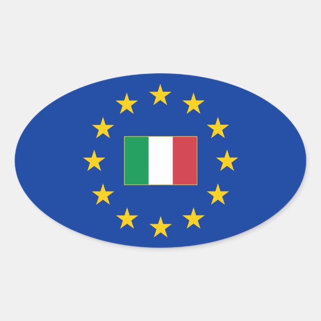 Pegatina de Oval de la Unión Europea en Italia (Anverso)