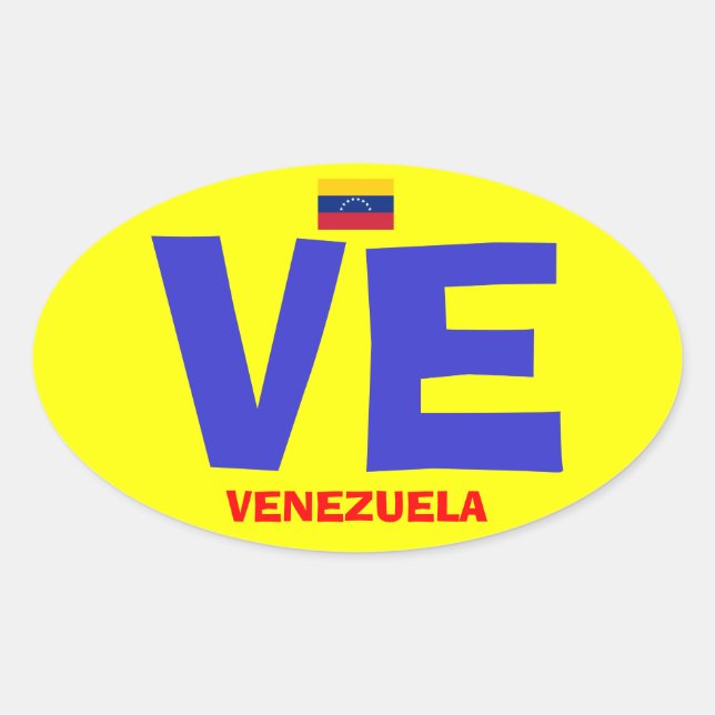Pegatina de Oval estilo Euro de Venezuela (Anverso)