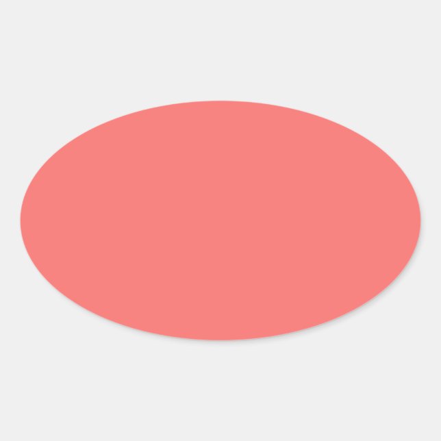Pegatina de Óval rosa de Salmon (Anverso)