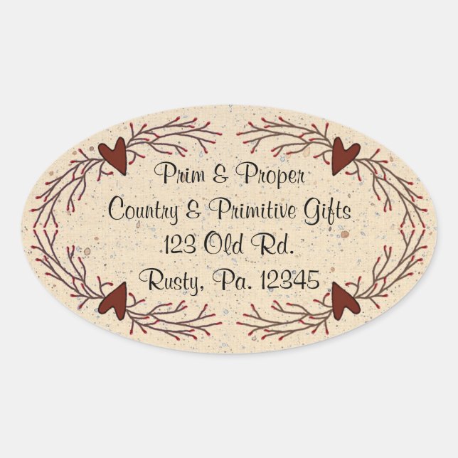 Pegatina de ovales de Berry Heart & Pip (Anverso)