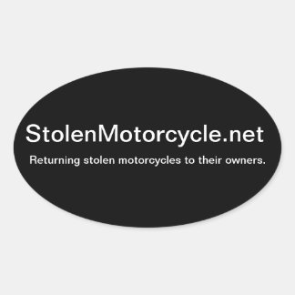 Pegatina de óvalo de motocicleta robado
