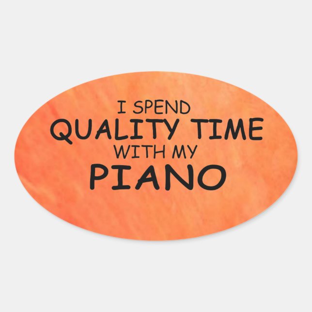 Pegatina de óvalo de piano en tiempo de calidad (Anverso)
