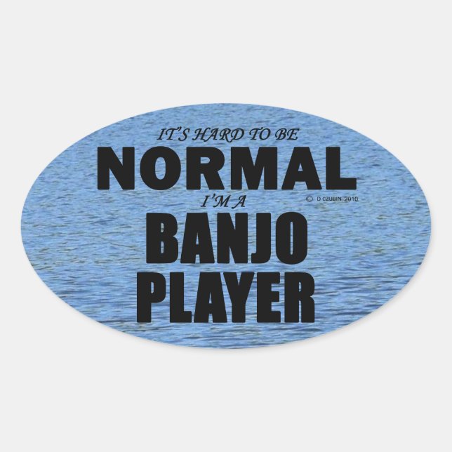 Pegatina de óvalo del jugador banjo normal (Anverso)