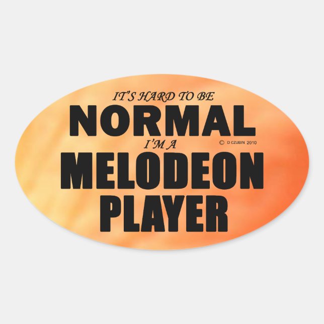 Pegatina de óvalo del jugador de melodeón normal (Anverso)