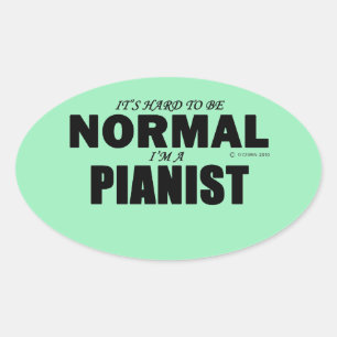 Pegatina de óvalo pianista normal