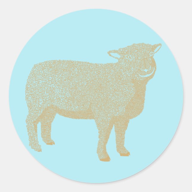 Pegatina de ovejas de cordero (Anverso)